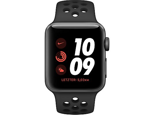 APPLE Watch Nike+ Series 3 38mm (GPS+ Cellular) Smartwatch Aluminium Kunststoff, 130-200 mm, Space Grau mit Sportarmband Anthrazit APPLE Watch Nike+ Series 3 38mm (GPS+ Cellular) Smartwatch Aluminium Kunststoff, 130-200 mm, Space Grau mit Sportarmband Anthrazit
